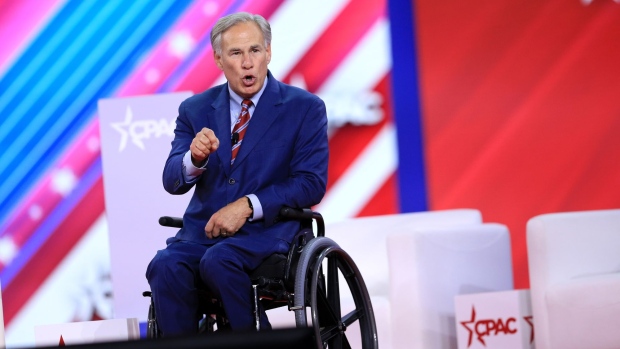 Greg Abbott, governor of Texas, speaks during the Conservative Political Action Conference (CPAC) in Dallas, Texas, US, on Thursday, Aug. 4, 2022. The Conservative Political Action Conference launched in 1974 brings together conservative organizations, elected leaders, and activists.