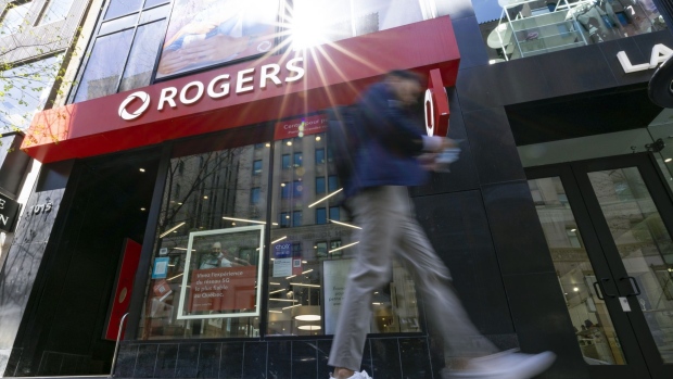A Rogers store in Montreal, Quebec, Canada, on Monday, May 9, 2022. To close one of Canada's biggest-ever takeovers, Rogers Communications Inc. may need help from an unlikely ally: a rival telecommunications company, Quebecor Inc., led by an outspoken Quebec separatist with a penchant for lawsuits.