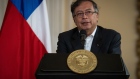 Gustavo Petro, Colombia's president, speaks during a joint press conference with Gabriel Boric, Chile's president, at the Presidential Palace in Bogota, Colombia, on Monday, Aug. 8, 2022. Petro began his four year term Monday by holding meetings with Chile's Boric and with representatives of Mexico, Cuba and the United States.