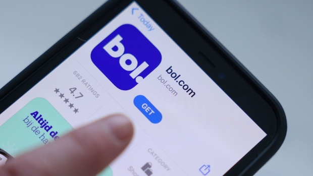 The Bol.com app page on a mobile phone arranged in London, U.K., on Friday, Jan. 28, 2022. Stop & Shop owner Royal Ahold Delhaize NV said it’s considering an initial public offering for Dutch online retail unit Bol.com as the pandemic-fueled boom in e-commerce attracts investors’ interest.