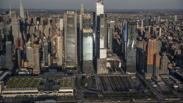 Hudson Yards in New York, U.S., on Thursday June 17, 2021. New York state's pandemic mandates were lifted last week, after 70% of the adult population has now been given at least one dose of a coronavirus vaccine.