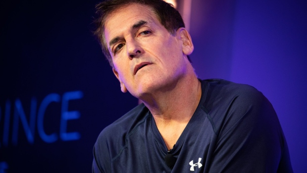Mark Cuban, chairman and chief executive officer of Axs TV, listens during the Wall Street Journal Tech Live global technology conference in Laguna Beach, California, U.S., on Monday, Oct. 21, 2019. The event brings together investors, founders, and executives to foster innovation and drive growth within the tech industry.