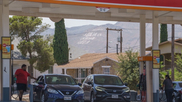 Customers refuel vehicles at a Circle K gas station near the US and Mexico border in El Paso, Texas, US, on Friday, July 22, 2022. 