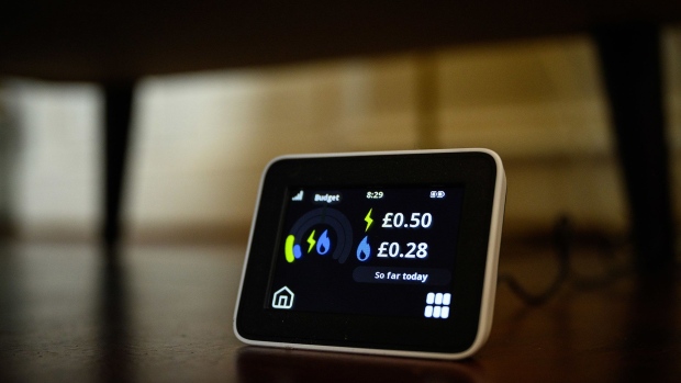LONDON, ENGLAND - OCTOBER 07: In this photo illustration, A domestic smart energy meter displaying current energy usage is seen on October 07, 2021 in London, England. The cap on consumer energy prices will increase next year as wholesale gas and electricity prices continue to rise in the UK, followed by the collapse of several energy suppliers. Industry analysts say the country's energy market will be subject to volatility and further consolidation. (Photo illustration by Leon Neal/Getty Images) Photographer: Leon Neal/Getty Images Europe