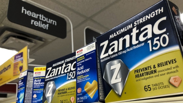 NEW YORK, NY - SEPTEMBER 19: Packages of Zantac, a popular medication which decreases stomach acid production and prevents heartburn, sit on a shelf at a drugstore on September 19, 2019 in New York City. The FDA recently announced that is has found small amounts of a probable carcinogen in versions of Zantac and other forms of ranitidine. (Photo by Drew Angerer/Getty Images) Photographer: Drew Angerer/Getty Images North America
