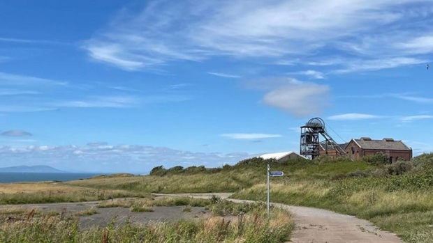 The mine shaft tower at the disused Haig Pit on the proposed site of a new coal mine, in Whitehaven, UK, on July 6. Photographer: Rodney Jefferson/Bloomberg