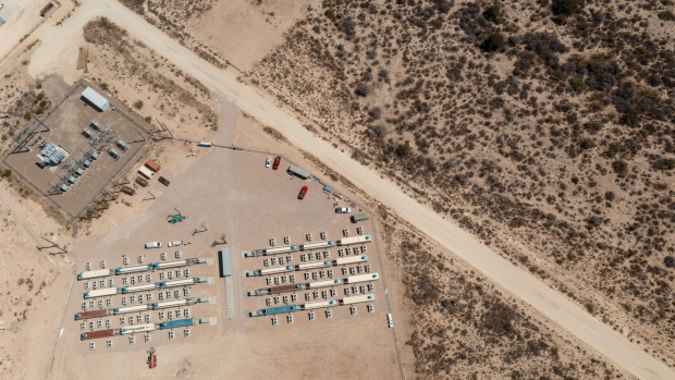 The Cormint Data Systems Bitcoin mining facility under construction in Fort Stockton, Texas, U.S., on Friday, April 29, 2022. Cryptocurrency miners who have descended on remote parts of Texas to feast on cheap electricity and inexpensive land are finding themselves surrounded by dusty fields with hardly any residential housing.