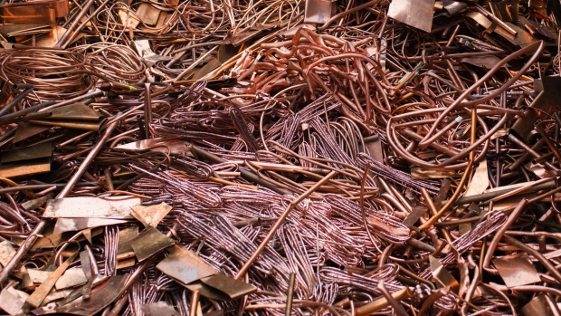 Pieces of copper cable and pipework at a scrap and metals recycling yard in Paris, France, on Monday, June 28, 2021. Commodities have rallied 18% this year and are on course to close out a fifth quarterly gain this week, the best run since 2008.