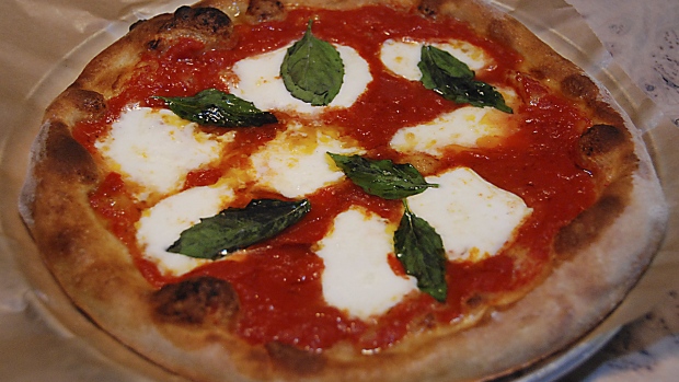 A whole-wheat tomato, buffalo mozzarella and basil pizza at ABC Kitchen in New York. The Jean-Georges restaurant is located at 35 East 18th Street in Manhattan.