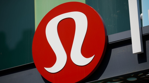 A logo is displayed outside of a Lululemon Athletica Inc. store in Santa Monica, California, U.S., on Monday, March 25, 2019. Photographer: Patrick T. Fallon/Bloomberg
