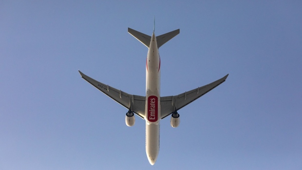An Emirates passenger aircraft. Photographer: Christopher Pike/Bloomberg