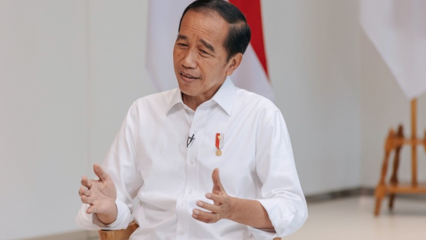 Joko Widodo, Indonesia's president, during an interview at the Hyundai Motor Manufacturing Indonesia plant in Cikarang, Indonesia, Aug. 18.