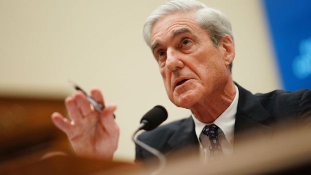 Robert Mueller, former special counsel for the U.S. Department of Justice, speaks during a House Intelligence Committee hearing in Washington, D.C., U.S., on Wednesday, July 24, 2019. Mueller made his reluctant, long-awaited appearance before Congress Wednesday, resisting pressure from Democrats who hoped he'd reveal additional information about his investigation of President Donald Trump.