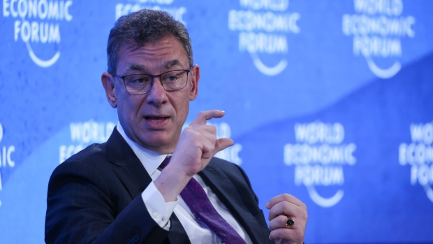 Albert Bourla, chief executive officer of Pfizer Inc., speaks during a panel session on day three of the World Economic Forum (WEF) in Davos, Switzerland, on Wednesday, May 25, 2022. The annual Davos gathering of political leaders, top executives and celebrities runs from May 22 to 26.