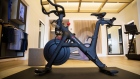 Peloton stationary bikes for sale at the company's showroom in Dedham, Massachusetts, U.S., on Wednesday, Feb. 3, 2021. Peloton Interactive Inc. is scheduled to release earnings figures on February 4.