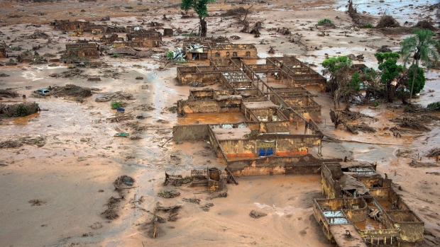 Damage following the Samarco dam burst in the village of Bento Rodrigues, Minas Gerais state, Brazil on November 6, 2015. Photographer: Christophe Simon/AFP/Getty Images