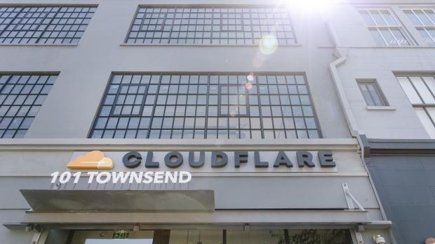 Signage outside the Cloudflare headquarters in San Francisco, California, U.S., on Tuesday, Feb. 8, 2022. Cloudflare Inc. is expected to release earnings figures on Feb. 10. Photographer: David Paul Morris/Bloomberg