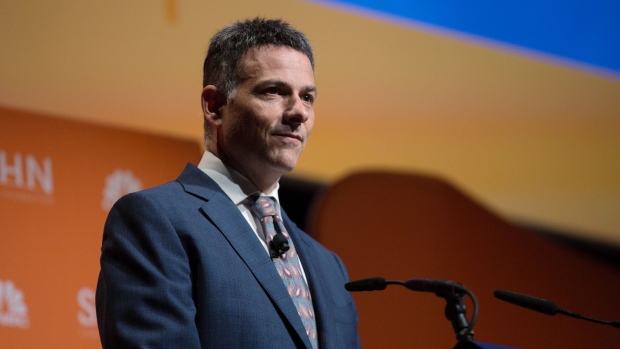 David Einhorn, president and portfolio manager at Greenlight Capital LLC, speaks during the Sohn Investment Conference in New York, U.S., on Monday, May 6, 2019. The conference gathers top investors from around the globe for a day of fresh market insights.