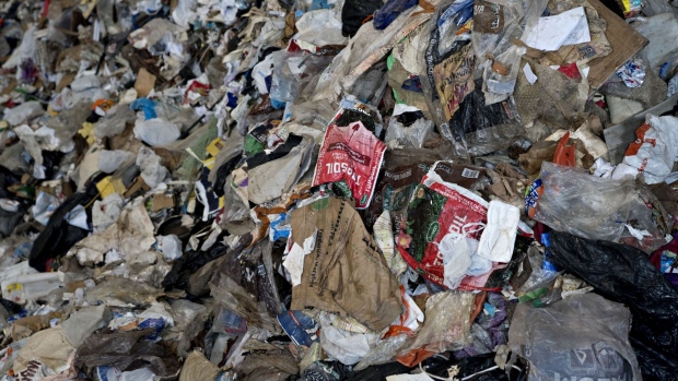 Waste sits in a bio oxidation hall during a composting process at the Entsorga West Virginia resource recovery facility in Martinsburg, West Virginia, U.S., on Thursday, April 25, 2019. In the heart of America's coal country, a cavernous new recycling plant is turning trash into a fuel that burns cleaner than coal, using a first-in-the-nation process hailing from Europe.