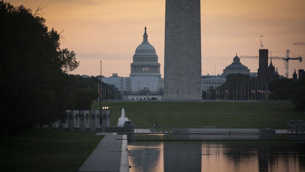 The US Capitol at sunrise in Washington, D.C., US, on Wednesday, July 6, 2022. The Federal Reserve will unveil details of what policy makers debated last month that may shed light on how they view the near-term path for interest rates amid surging inflation and signs of a slowing economy. Photographer: Al Drago/Bloomberg