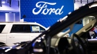 Ford Motor Co. signage at the Washington Auto Show in Washington, D.C., U.S., on Friday, Jan. 21, 2022. The auto show, designated as one of the nation's top five auto shows by the International Organization of Motor Vehicle Manufacturers, runs from January 21-30. Photographer: Al Drago/Bloomberg