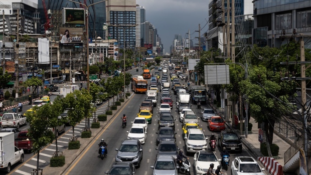 Morning traffic at Klong Toei area in Bangkok, Thailand, on Tuesday, April 26, 2022. Thailand's finance ministry revises 2022 GDP growth to 3.5%, down from a previous estimate of +4% on Wednesday. Photographer: Luke Duggleby/Bloomberg