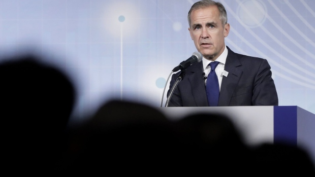 Mark Carney, governor of the Bank of England (BOE), speaks during the Task Force on Climate-related Financial Disclosures (TCFD) Summit in Tokyo, Japan, on Tuesday, Oct. 8, 2019. Carney said Japan is already at the sharp end of a new pattern of devastating extreme weather with ferocious typhoons and record breaking heat waves.