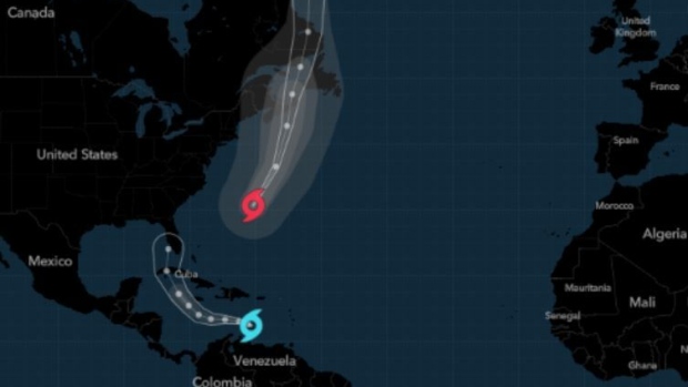 BC-Fiona-Roars-Toward-Canada-as-Second-Storm-Threatens-Florida