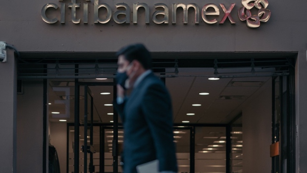 A Banco Nacional de Mexico SA (Banamex) Citibanamex bank branch in Mexico City, Mexico, on Wednesday, Jan. 12, 2022. Citigroup Inc. is planning to exit retail-banking operations in Mexico, where it has its largest branch network in the world, as part of Chief Executive Officer Jane Fraser’s continued push to overhaul the firm’s strategy.