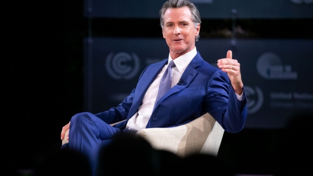 Gavin Newsom, governor of California, speaks during the United Nations Climate Action: Race to Zero and Resilience Forum in New York, US, on Wednesday, Sept. 21, 2022. The Forum convenes heads of state and leaders from cities, regions, businesses, and investors to mark progress and turbocharge climate action ahead of COP27.