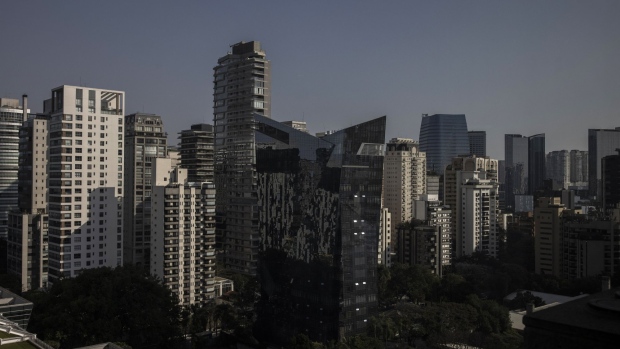 Buildings on Faria Lima Avenue in the financial district of Sao Paulo, Brazil, on Friday, Sept. 1, 2022. Brazil’s economy surged past expectations in the second quarter, aiding President Jair Bolsonaro’s re-election bid and prompting Wall Street banks to raise their growth forecasts just a month before the vote.