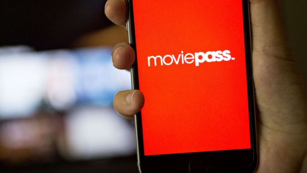The MoviePass application is displayed on an Apple Inc. iPhone in an arranged photograph taken in Washington, D.C., U.S., on Friday, Aug. 17, 2018. Movie Pass, owned by Helios & Matheson Analytics Inc., said this week that the number of films would be narrowed to six, which followed an earlier announcement that members would be limited to three films for $9.95 a month. Photographer: Andrew Harrer/Bloomberg