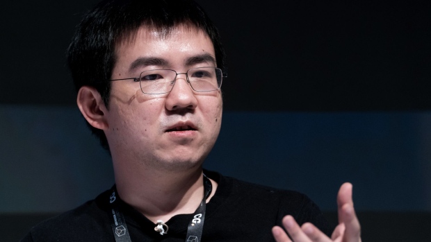 Wu Jihan, co-founder of Bitmain Technologies Ltd., speaks during the Coingeek Conference in Hong Kong, China, on Friday, May 18, 2018. The conference runs through today.