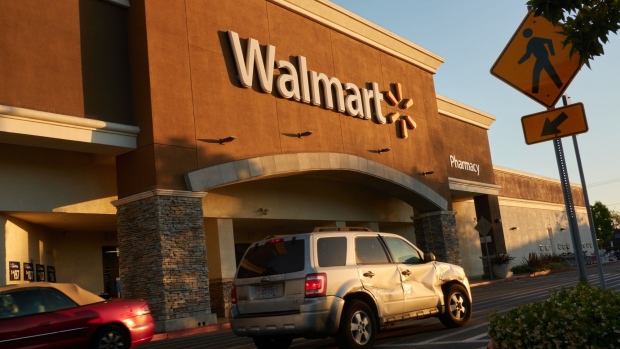 Vehicles pass a Walmart store in Torrance, California, US, on Sunday, May 15, 2022. Walmart Inc. is scheduled to release earnings figures on May 17.