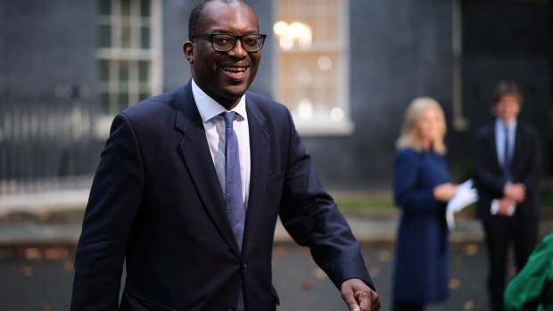 LONDON, ENGLAND - SEPTEMBER 06: New Chancellor Kwasi Kwarteng leaves Downing Street on September 6, 2022 in London, England. The new prime minister assumed her role at Number 10 Downing Street today and set about appointing her Cabinet of Ministers. (Photo by Rob Pinney/Getty Images)