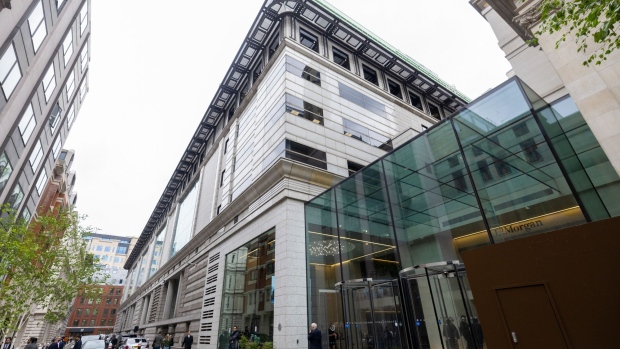 The JPMorgan Chase & Co. offices during in London, U.K., on Wednesday, May 4, 2022. JPMorgan Chase & Co. Chief Executive Officer Jamie Dimon said the Federal Reserve should have moved quicker to raise rates as inflation hits the world economy.
