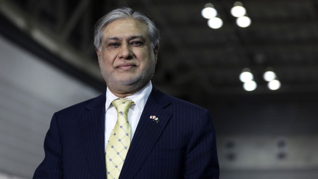 Ishaq Dar, Pakistan's finance minister, poses for a photograph following a Bloomberg Television interview on the sidelines of the 50th Asian Development Bank (ADB) Annual Meeting in Yokohama, Japan, on Friday, May 5, 2017. Dar said Pakistan's central bank's current acting governor probably wouldn't be the permanent choice, as the country's economy faces headwinds before elections next year.