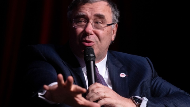 Patrick Pouyanne, chief executive officer of TotalEnergies SE, during a panel session at the Paris Air Forum in Paris, France, on Tuesday, June 7, 2022. The forum brings together aviation executives from the aeronautics, defense and space industries.