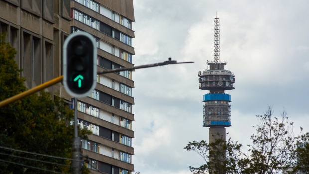 The Telkom Tower in the Hillbrow district of Johannesburg, South Africa, on Tuesday, April 12, 2022. South Africa raised $3 billion in a Eurobond sale, the third African nation to tap the market since the start of Russia’s war with Ukraine.