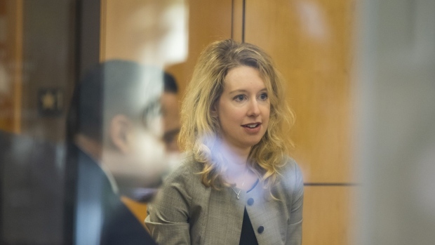 Elizabeth Holmes at federal court in San Jose, California, on Sept. 1. Photographer: Nic Coury/Bloomberg