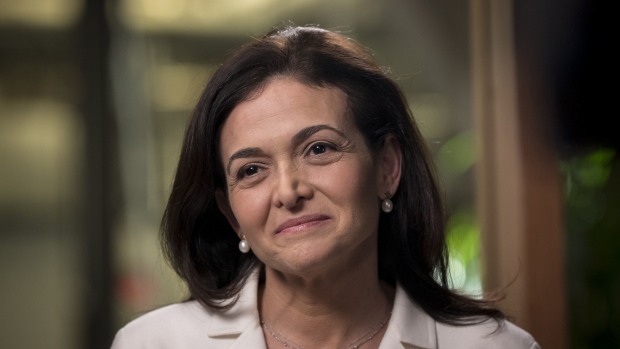 Sheryl Sandberg, chief operating officer of Facebook Inc., during a Bloomberg Television interview at the company's headquarters in Menlo Park, California, U.S., on Wednesday, Jan. 30, 2019.