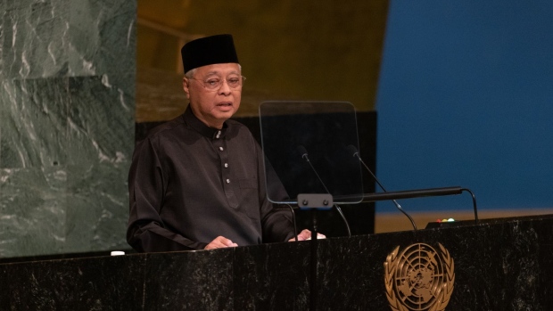 Ismail Sabri Yaakob, Malaysia's prime minister, speaks during the United Nations General Assembly (UNGA) in New York, US, on Friday, Sept. 23, 2022. Russia's Foreign Minister Sergei Lavrov walked out of a UN Security Council meeting where the US and its allies were criticizing President Vladimir Putin's government over the invasion of Ukraine, in a stark demonstration of the divisions opened up by the war.