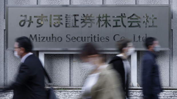 A branch of Mizuho Securities Co., a unit of Mizuho Financial Group Inc., in Tokyo, Japan, on Monday, April 25, 2022. Mizuho Securities is scheduled to release earnings figures on April 28.