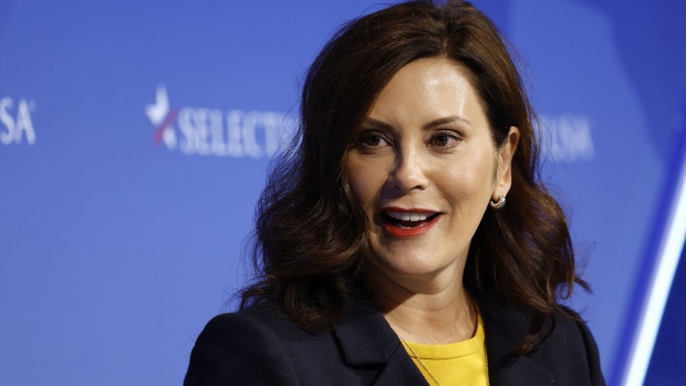 Gretchen Whitmer, governor of Michigan, speaks on a panel during the SelectUSA Investment Summit in National Harbor, Maryland, US, on Monday, June 27, 2022. The summit is dedicated to promoting foreign direct investment (FDI) and has directly impacted more than $57.9 billion in new US investment projects, according to the organizers.