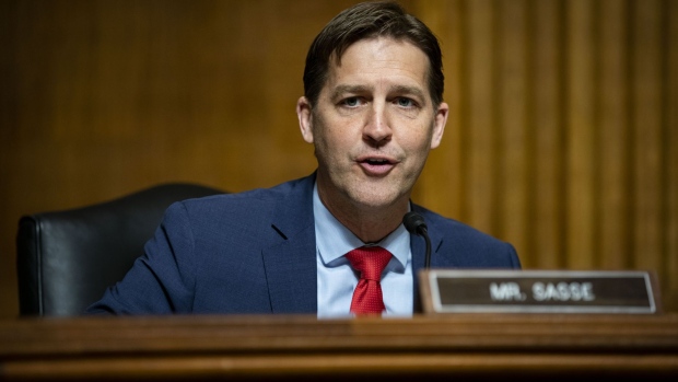 Senator Ben Sasse, a Republican from Nebraska and ranking member of the Senate Judiciary Subcommittee on Privacy, Technology, and the Law, speaks during a hearing in Washington, D.C., U.S., on Tuesday, April 27, 2021. The hearing is examining the effect social media companies' algorithms and design choices have on users and discourse.