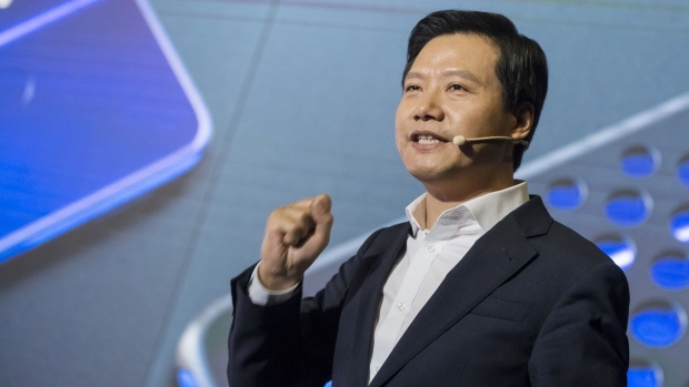Lei Jun, chief executive officer of Xiaomi Corp., speaks during a product launch for the Redmi Note 7 smartphone in Beijing, China, on Thursday, Jan. 10, 2019. Xiaomi's billionaire co-founder, shrugging off a share slump that’s wiped $6 billion off its market value in just three days, expects the advent of next-generation wireless to energize demand for its smartphones.
