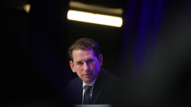Sebastian Kurz, Austria's chancellor, during the Christian Democratic Union (CDU) Economy Day 2021 conference in Berlin, Germany, on Tuesday, Aug. 31, 2021. The top brass of Angela Merkel's conservative bloc is holding their annual economics summit alongside some of Germany’s key business leaders in Berlin.