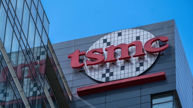 The Taiwan Semiconductor Manufacturing Co. (TSMC) headquarters in Hsinchu, Taiwan, on Wednesday, Oct. 12, 2022. Taiwan's flagship semiconductor industry will not need to be destroyed in a Chinese invasion, the island’s security chief said, amid growing US concerns that Beijing could move to forcibly acquire the crucial Taiwanese chip technology. Photographer: Lam Yik Fei/Bloomberg