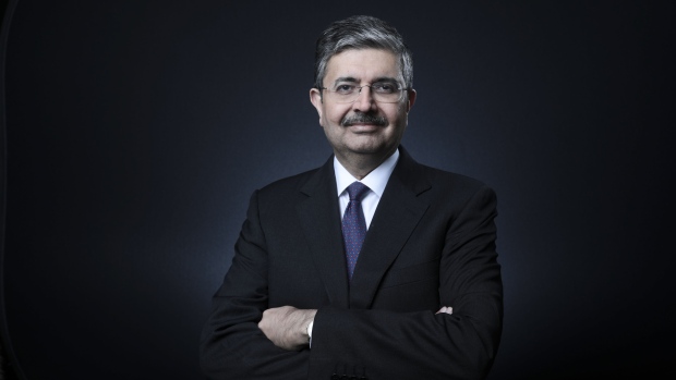 Uday Kotak, billionaire and chairman of Kotak Mahindra Bank Ltd., poses for a photograph following a Bloomberg Television interview on the opening day of the World Economic Forum (WEF) in Davos, Switzerland, on Tuesday, Jan. 23, 2018. World leaders, influential executives, bankers and policy makers attend the 48th annual meeting of the World Economic Forum in Davos from Jan. 23 - 26.