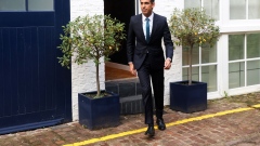 Rishi Sunak, UK member of parliament, departs his home in London, UK, on Friday, Oct. 21, 2022. The Conservative Party is desperate to draw a line under Liz Truss’s disastrous premiership, with a rapid leadership contest aimed at trying to give the winner a shot at overturning an unprecedented deficit in the polls.